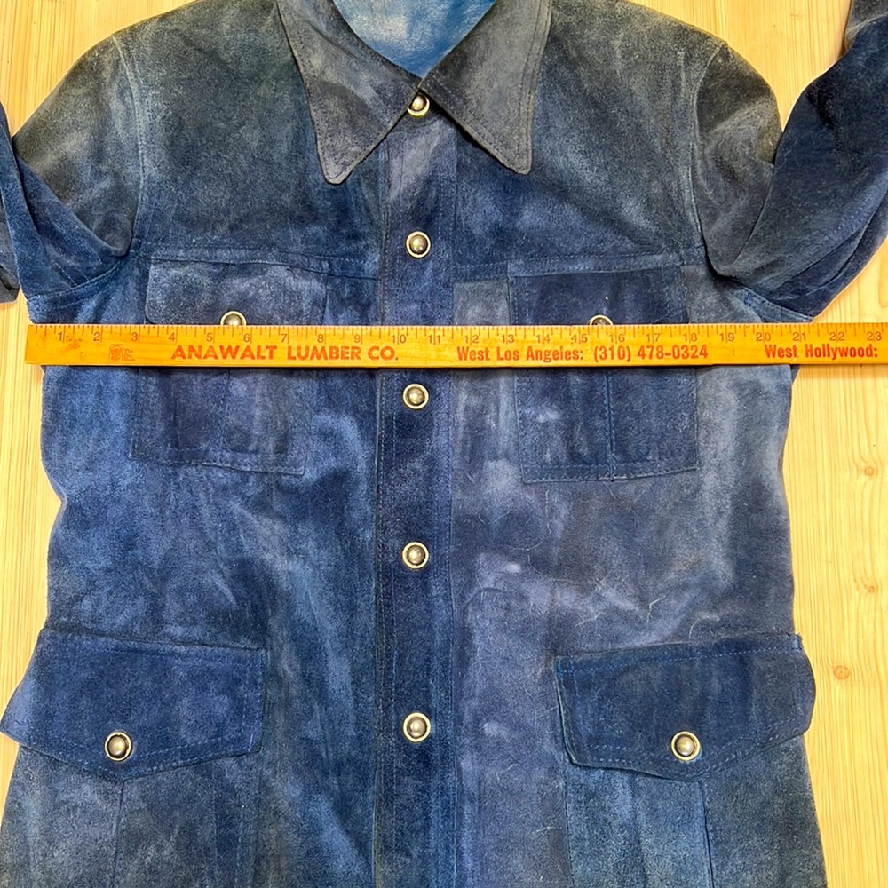 American Vintage Blue & Suede Leather Reversible Jacket - Picture 10 of 16